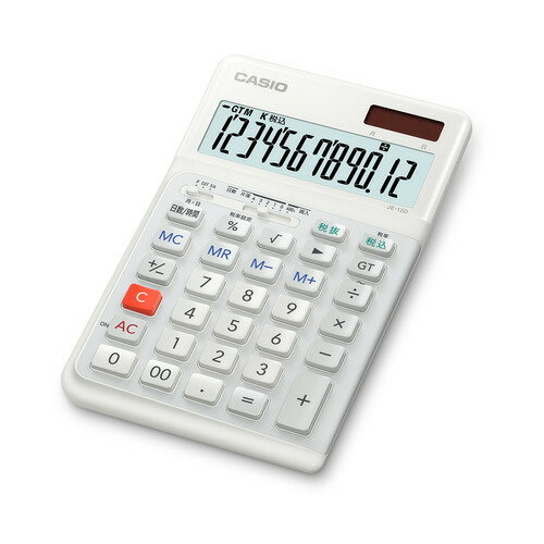 【18日はショップポイント&市場ポイントでお得】カシオ(CASIO) JE12DWEN 人間工学電卓 12桁ジャスト ホワイト 【18日はショップポイント&市場ポイントでお得】カシオ(CASIO) JE12DWEN 人間工学電卓 12桁ジャスト ホワイト
