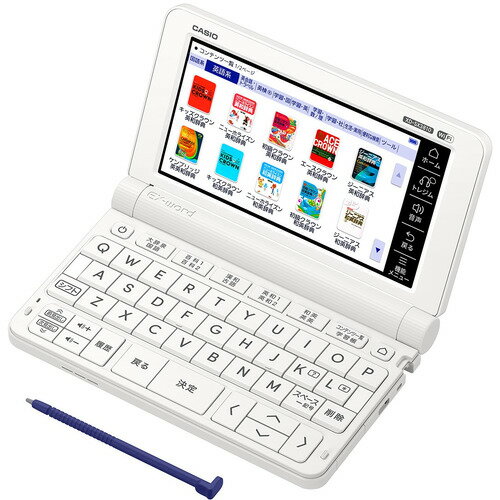 カシオ計算機 XD-SX3810WE 電子辞書 EX-word 220コンテンツ ホワイト XDSX3810WE発売日：2023年2月16日●小・中学生モデル 基礎教育から受験までサポートする220コンテンツ収録小学生の英語学習から、中学校での5教科の予習・復習、英検・高校受験対策まで幅広く使える。小学校外国語・英語必修の準備、中学校主要5教科に対応した学習コンテンツを収録。●【小学校で使える】英語、国語に慣れ親しむ外国語必修に備え、カラフルなイラスト、わかりやすいルビ表示、ネイティブ発音や動画など、英語に慣れ親しむコンテンツが充実。更にはロングセラーを誇る「例解学習国語辞典」「例解学習漢字辞典」など、小学校での学習に特化したコンテンツで国語力を高める。●【中学校で使える】主要5教科、毎日の学習に主要5教科に対応した中学学習コンテンツを多数収録。基礎力アップはもちろん、高校入試を見据えた学習から応用力強化まで、中学3年間の学習内容にしっかり対応します。●【中学校での予習・復習に】勉強スタイルを能率的に。学習レベルに応じて、動画や音声で楽しみながら自分のペースで学べる英語学習コンテンツを収録。●【英語力強化】楽しみながら英語学習学習レベルに応じて、動画や音声で楽しみながら自分のペースで学べる英語学習コンテンツを収録。●【書いて学べる】暗記学習に役立つ、学習効果を高める豊富な機能カラー付箋、カラーノート、暗記カード機能搭載●【知的好奇心を育む】知りたい！の気持ちに応える。電子辞書には子どもの探求心・好奇心を引き出す、多彩なジャンルのコンテンツを収録。夏休みの宿題や調べ学習など、情報豊富なコンテンツでサポートいたします。●安心して学習できる親切設計！気軽に持ち運べる！ 落下に強い！加圧に強い！振動に強い！堅牢設計『TAFCOT』 ●安心して学習できる親切設計！ブルーライトカットもできる！ 目に優しいブルーライトカット機能。勉強が長時間続くときに便利！ &nbsp;【仕様】本体サイズ(閉時)：：幅157.5×奥行101×高さ18.4mm本体重量(電池含まず)：242g海外旅行向け：旅行会話収録モデルキー配列：JISキー配列液晶表示：フルワイドVGAカラー液晶：横114.6×縦66.0mm（5.2型）横864×縦480ドット ※ブルーライトカット機能タッチパネル：横128.2×縦66.0mm（5.7型） クイックパレット付無線LAN：Wi-Fi対応 IEEE802.11b/g 2.4GHz※ただし、追加コンテンツダウンロード専用ページのみに接続接続端子：マイクロUSB端子、イヤホン端子（φ3.5mm）メモリー：内蔵約900MB、microSDHCメモリーカード（市販）電源：アルカリ乾電池×2本（付属）。またはeneloop×2本もしくは充電式EVOLTA×2本※充電池および充電器は商品に付属しておりません。また、上記以外の充電池には対応しておりません。使用可能時間(単3形アルカリ乾電池の場合)：画面の明るさ3の設定で表示状態になった30秒後に暗くなる場合約130時間（英和辞典の訳画面の連続表示時間）