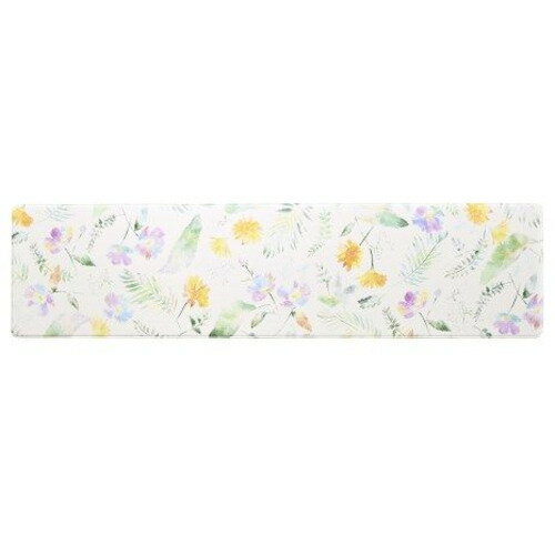 オカ ササっと拭けるマットキッチンマット約45cm×180cmアイボリー(フィオレ)