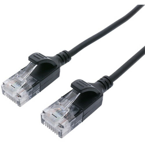 【ショップポイント最大10倍★5月1日】ミヨシ C6A-S5BK 極細LANケーブル 0.5m 黒 C6AS5BK
