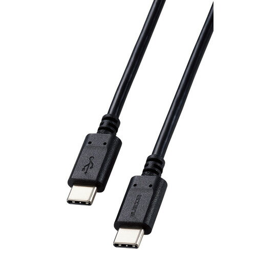 エレコム MPA-CC5P10BK USB2.0ケーブル(C-C、100W対応) 1.0m ブラック MPACC5P10BK発売日：2023年10月30日●最大100WのUSB Power Deliveryに対応したUSB2.0 Type-C(TM)ケーブルです。従来品より約40%小型化(※当社比)したコンパクトコネクターとスリムケーブルによりスッキリ配線できます。●USB Type-C(TM)ポート搭載のスマートフォンやパソコンなどに、USB Type-C(TM)ポート搭載の機器を接続し、充電やデータ転送ができるUSB2.0準拠ケーブルです。●USB Power Deliveryに対応しており、最大100W(20V/5A)で接続機器への給電が可能です。●※接続する機器がUSB Power Delivery対応である必要があります。●※ご使用になる機器の性能によって、供給される電流値が異なります。●従来品より約40%小型化(当社比)したコンパクトコネクターと、従来品より約10%スリム化(当社比)したケーブルによりスッキリ配線できます。●USB Type-C(TM)コネクターは、裏、表に関係なくケーブルを挿し込めます。●最大480Mbpsの高速データ転送が可能です。●難燃性の素材を使用し、安全性を高めています。●外部ノイズの干渉から信号を保護する2重シールドケーブルを採用しています。&nbsp;【仕様】コネクタ形状：USB Type-C(TM)プラグ - USB Type-C(TM)プラグ対応機種：USB Type-C(TM)ポート搭載のスマートフォン、パソコン、AC充電器、モバイルバッテリーなどケーブル長：約1m ※コネクター含まずケーブル太さ：約3.8mm規格：USB2.0準拠対応転送速度：最大480Mbps ※理論値パワーデリバリー対応：○対応ワット数：最大100WALTモード対応：×プラグメッキ仕様：金メッキピンシールド方法：2重シールドツイストペアケーブル(通信線)：○カラー：ブラック保証期間：1年間環境配慮事項：EU RoHS指令準拠、THINK ECOLOGYマークパッケージ形態：袋+ステッカー