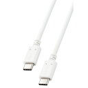 エレコム MPA-CC5P10WH USB2.0ケーブル(C-C、100W対応) 1.0m ホワイト MPACC5P10WH発売日：2023年10月30日●最大100WのUSB Power Deliveryに対応したUSB2.0 Type-C(TM)ケーブルです。従来品より約40%小型化(※当社比)したコンパクトコネクターとスリムケーブルによりスッキリ配線できます。●USB Type-C(TM)ポート搭載のスマートフォンやパソコンなどに、USB Type-C(TM)ポート搭載の機器を接続し、充電やデータ転送ができるUSB2.0準拠ケーブルです。●USB Power Deliveryに対応しており、最大100W(20V/5A)で接続機器への給電が可能です。●※接続する機器がUSB Power Delivery対応である必要があります。●※ご使用になる機器の性能によって、供給される電流値が異なります。●従来品より約40%小型化(当社比)したコンパクトコネクターと、従来品より約10%スリム化(当社比)したケーブルによりスッキリ配線できます。●USB Type-C(TM)コネクターは、裏、表に関係なくケーブルを挿し込めます。●最大480Mbpsの高速データ転送が可能です。●難燃性の素材を使用し、安全性を高めています。●外部ノイズの干渉から信号を保護する2重シールドケーブルを採用しています。&nbsp;【仕様】コネクタ形状：USB Type-C(TM)プラグ - USB Type-C(TM)プラグ対応機種：USB Type-C(TM)ポート搭載のスマートフォン、パソコン、AC充電器、モバイルバッテリーなどケーブル長：約1m ※コネクター含まずケーブル太さ：約3.8mm規格：USB2.0準拠対応転送速度：最大480Mbps ※理論値パワーデリバリー対応：○対応ワット数：最大100WALTモード対応：×プラグメッキ仕様：金メッキピンシールド方法：2重シールドツイストペアケーブル(通信線)：○カラー：ホワイト保証期間：1年間環境配慮事項：EU RoHS指令準拠、THINK ECOLOGYマークパッケージ形態：袋+ステッカー