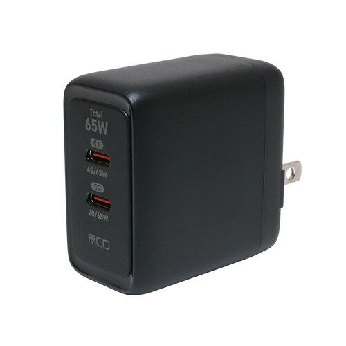ミヨシ IPA-C08/BK USB PD 65W充電器 Type-C 2ポート ブラック ミヨシ IPA-C08/BK USB PD 65W充電器 Type-C 2ポート ブラック