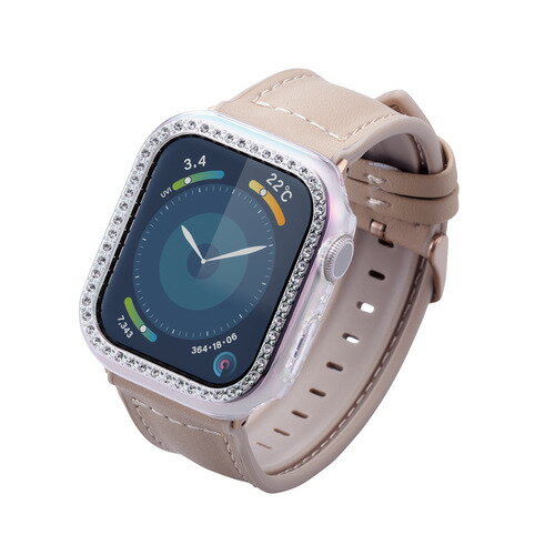 エレコム AW-23BBPPJACR Apple Watch Series 9 41mm用&me ハードバンパー ストーン付 オーロラクリア エレコム AW-23BBPPJACR Apple Watch Series 9 41mm用&me ハードバンパー ストーン付 オーロラクリア