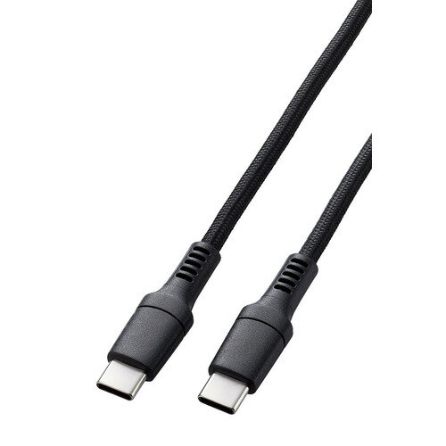 エレコム MPA-CC5PS15BK USB2.0ケーブル(USB Type-C - USB Type-C/100W対応/高耐久) 1.5m ブラック