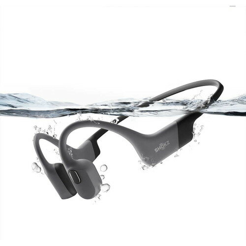 ショックス ワイヤレス 骨伝導イヤホン IP68 最大9時間 専用充電ケーブル OpenSwim Pro SKZ-EP-000028 グレー系