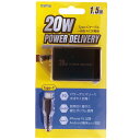 OSMA AC-C20PGBK 20WPD AC充電器 Type-C一体型 窒化ガリウム採用 ブラック(2)
