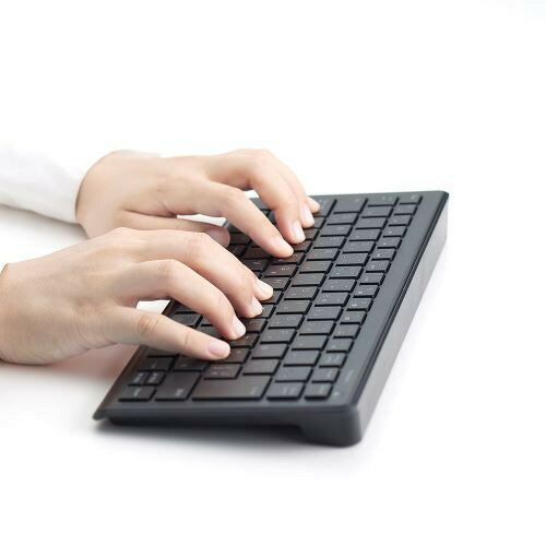 ナカバヤシ FKB-R251BK 無線静音ミニキーボード メンブレン 日本語85キー 1.5m ブラック