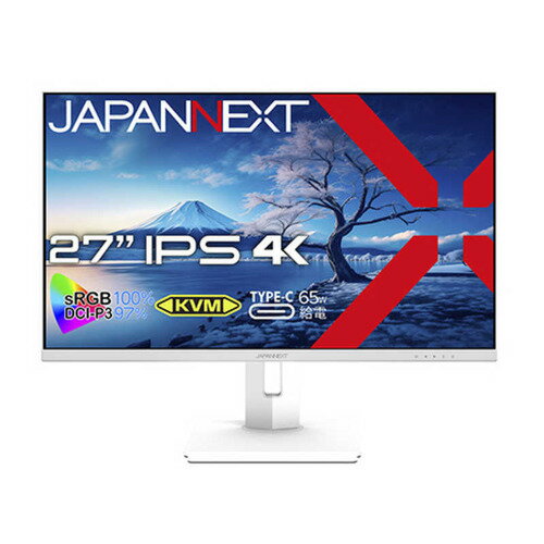 JAPANNEXT JN-IPS27UHDR-C65W-HSP-W 27型4K液晶モニター IPSパネル採用 sRGB100% HDR対応 2Wx2スピーカー内蔵 ホワイト JAPANNEXT JN-IPS27UHDR-C65W-HSP-W 27型4K液晶モニター IPSパネル採用 sRGB100% HDR対応 2Wx2スピーカー内蔵 ホワイト