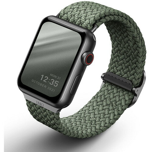 【P10倍ENJOYキャンペーン★エントリー対象ショップ】KENZAN UNIQ-44MM-ASPGRN Apple Watch 42/44/45MM用編み込みバンド ASPEN CYPRESS GREEN UNIQ44MMASPGRN