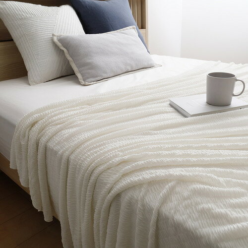 【エントリー特典 ポイント進呈 11/27 1：59まで】【在庫限り】[シングル] 冷感 夏物寝具 ひんやりくしゅくしゅクールケット アイボリー S冷感 夏物寝具 ひんやり