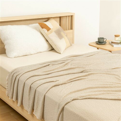 【エントリー特典 ポイント進呈 11/27 1：59まで】【在庫限り】[シングル] くしゅくしゅクールケット ベージュ S 冷感 夏物寝具 ひんやり