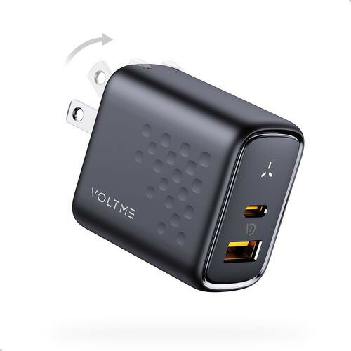共栄物産 V2143 USB急速充電器 Revo 45 Duo A＋C USB PD対応 45W USB-C×1／USB-A×1 折りたたみ式プラグ ブラック
