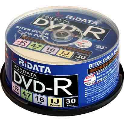 RiDATA D-R16X47G.PW30SP B データ用DVD-R 1〜