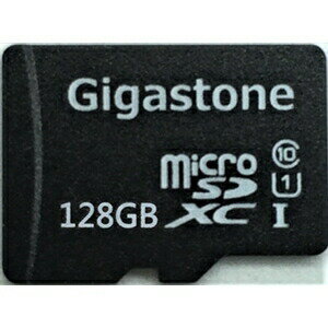 ギガストーン GJMX/128U ハイスピードUHS-I microSDXCカード 128GB●GigastoneのmicroSDカードは、高品質のNAND フラッシュと高性能コントローラを採用し、お客様に安定した性能を提供致します。また、厳しいご使用環境を想定した耐久試験を実施しております。●Full HD対応●連続撮影や高品質録画に強い【仕様】サイズ：15.0 x 11.0 x 1.0 mm重量：0.5 g