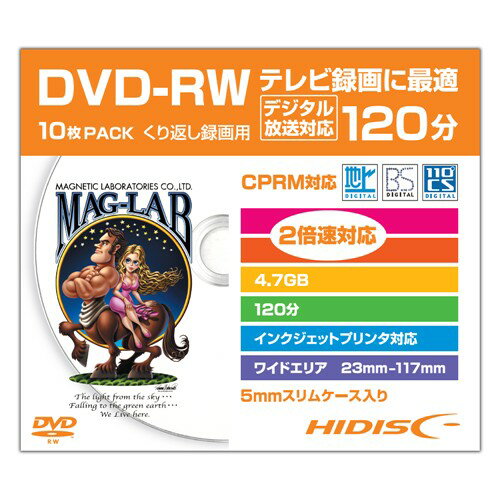 HIDISC HDDRW12NCP10SC JԂ^pDVD-RW XP[X10pbN