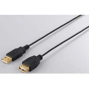 USB2.0延長ケーブル (A to A) スリムタイプ 2m ブラック