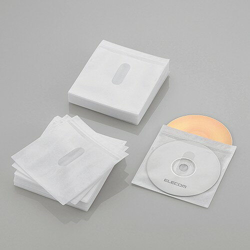 エレコム CCD-NIWB120WH Blu-ray・CD・DVD対応不織布ケース タイトルカード ホワイト 60枚(両面収納)