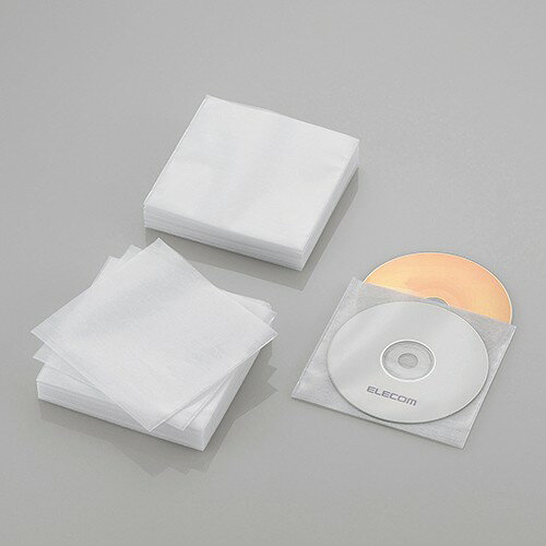 エレコム CCD-NWB120WH Blu-ray・CD・DVD対応不織布ケース スタンダード ホワイト 60枚(両面収納)