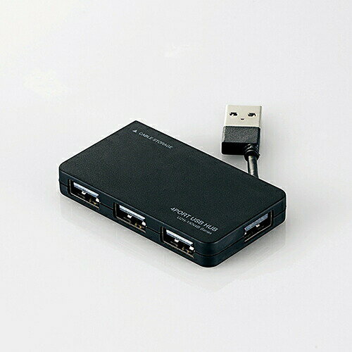 エレコム U2H-YKN4BBK USB2.0ハブ(ケーブ