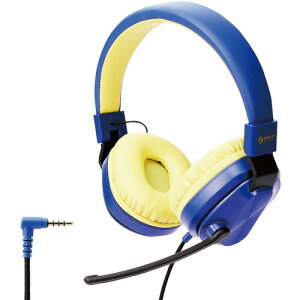 エレコム HS-KDGM01TBU ゲーミングヘッドセット 有線 子供用 低音量仕様 折り畳み式 回転マイクアーム付 4極φ3.5mm ネイビー×イエロー通販セール