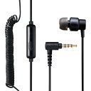 【エントリー後購入で通常P1倍+特典P9倍!GET】エレコム EHP-CCS100CMMBK モノラルイヤホン カナル型 マイク付 Fast Music φ9.2mmドライバ カールケーブル ブラック(2)