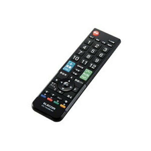 楽天マツヤデンキ楽天市場店【6/27 1:59まで　優待最大10倍ポイント】エレコム ERC-TV01MBK-MU カンタンTVリモコン 12メーカー対応 Mサイズ ブラック