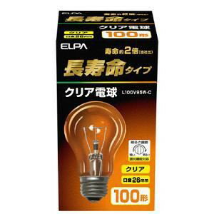 メーカー名：朝日電器商品名：ELPA(エルパ) 長寿命クリア電球 (全光束1440lm /クリア 口金E26)型番：L100V95W-CJANコード：4901087191857キラキラした輝きの強い光が得られる、バルブが透明の電球です。【主な仕様】口金：E26 全長：110 パルプ径：60 電圧(V)：100 消費電力：95W 寿命(時間)：約2000 全光束(lm)：1440
