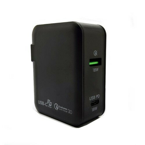 フリーダム FUSB-ACQCPD36BK Quick Charge3.0対応USB Type-C搭載AC充電器 36W ブラック