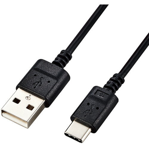 エレコム MPA-ACX10BK USB Type-Cケーブル スマホ用 USB(A-C) 極細 1.0m ブラック ●細くてとりまわしの良い極細ケーブルタイプ。 USB-A端子を搭載したパソコン・充電器と、USB Type-C(TM)端子を搭載したスマートフォンを接続して充電・データ通信ができるUSBケーブル。●USB-Aを搭載しているパソコン及び充電器、モバイルバッテリーなどに、USB Type-C(TM)を搭載しているスマートフォンやタブレットを接続し、充電やデータ転送ができるUSB2.0ケーブルです。USB Type-C and USB-C are trademarks of USB Implementers Forum●直径2.8mmの細くてとりまわしの良い極細ケーブルを使用しています。●最大15W(5V/3A)の大電流で接続機器の充電が可能です。 ご使用になるパソコンなどの性能によって、供給される電流値が異なります。USB Power Delivery非対応です。●最大480Mbpsの高速データ転送が可能です。【仕様】コネクタ形状1：USB Type-C(TM) オスコネクタ形状2：USB-A オス対応機種・USB-A端子を持つパソコン・充電器・モバイルバッテリー・USB Type-C(TM)端子を持つスマートフォン・タブレットなど※USB Type-C and USB-C are trademarks of USB Implementers Forumケーブル長：1.0m ※コネクタ含まずケーブル太さ：2.8mm規格：非認証品対応転送速度：最大480Mbps ※理論値プラグメッキ仕様：金メッキピンシールド方法：2重シールドカラー：ブラックパッケージ形態：袋+ステッカー環境配慮事項：EU RoHS指令準拠(10物質、簡易パッケージ)