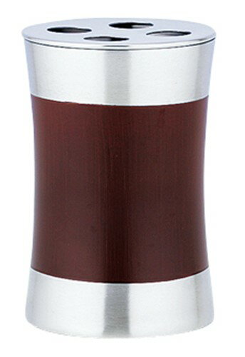 歯ブラシスタンド スプールウッド 歯ブラシホルダー 木目調 ブラウン (株)ちどり産業