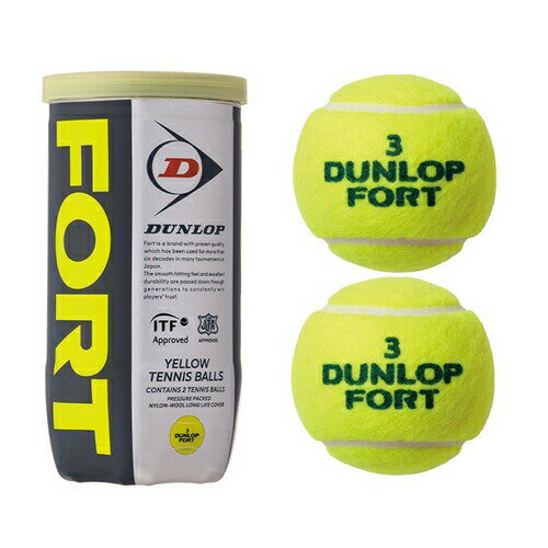 【エントリー&買いまわりでポイントアップ】ダンロップ DFEYL2TIN DUNLOP FORT(ダンロップ・フォート) 2球入ボトル 公認球 イエロー