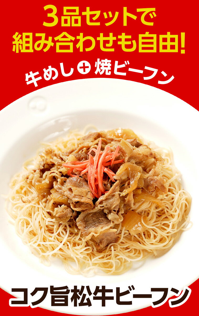 松屋ケンミン食品松牛焼ビーフンセット松屋味付け焼きビーフン&プレミアム仕様牛めし各10袋【送料無料】