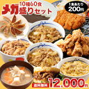 【1食200円!単品合計価格31,950円→12,000円!】 福袋 2025 松屋 メガ盛りセット!超特大ボリューム10種60食入り 冷凍食品 保存食 一人暮...