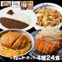 松のや セット4種24食(ロースかつ×8 ヒレカツ丼×8 牛めしの具×4 オリジナルカレー×4) 送料無料 冷凍食品 冷凍 松屋 トンカツ カツ丼 おかず 惣菜...