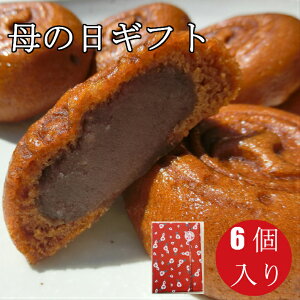 母の日 和菓子 ギフト もっちり黒糖饅頭　椿太鼓　6個入り【販売日限定 母の日 和菓子 プレゼント メール便 送料無料 お菓子 スイーツ 小包装 プチギフト お取り寄せ 高齢者 おやつ こしあん 饅頭 黒糖 ポイント消化 三重県 鈴鹿市 プチギフト 訳あり ではない 】