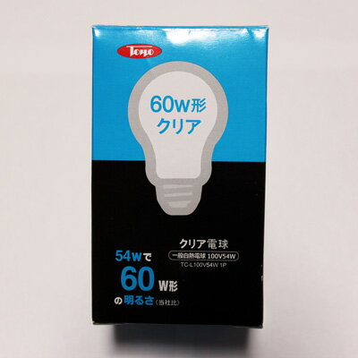 東洋ライテック クリア電球 TC-L100V54W 25個入り 60W形 白熱電球