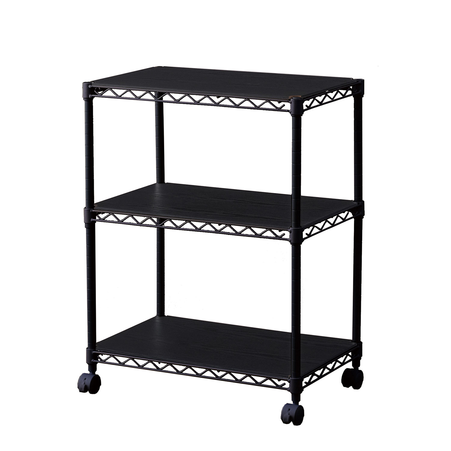 カラーメタルラック ウッドボード付き CMM-55073B ブラック 522758 1台 アイリスオーヤマ