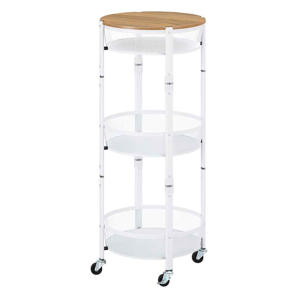 マルチワゴン 丸型3段 MUW-R3 ホワイト 106129 1台 アイリスオーヤマ