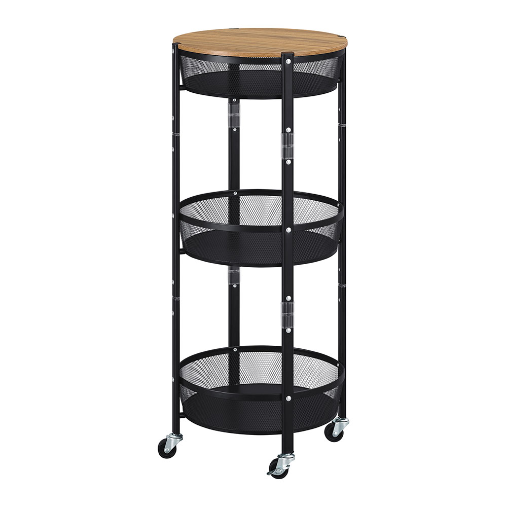 マルチワゴン 丸型3段 MUW-R3 ブラック 106130 1台 アイリスオーヤマ