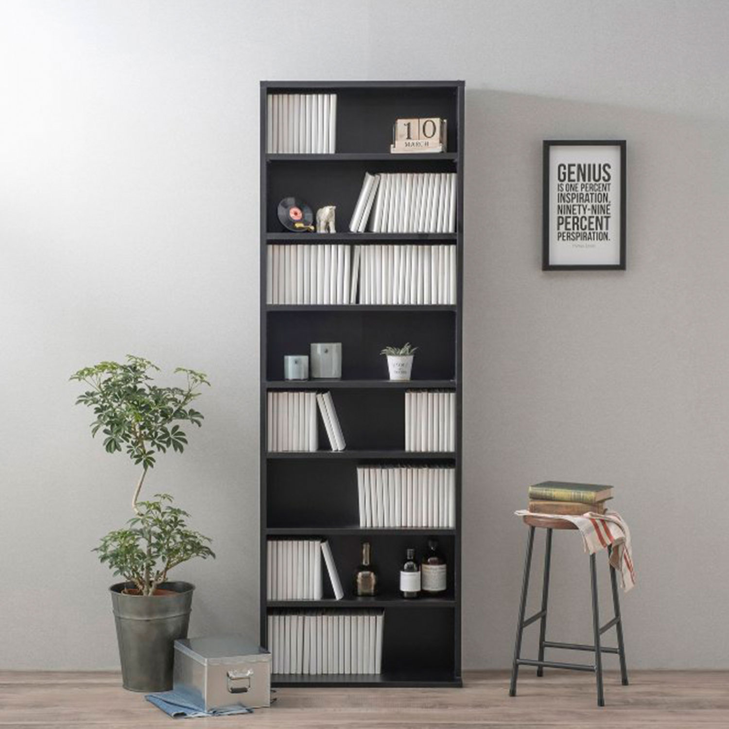 コミックラック ハイタイプ CORK-1860 (ブラック) 1台 アイリスオーヤマ