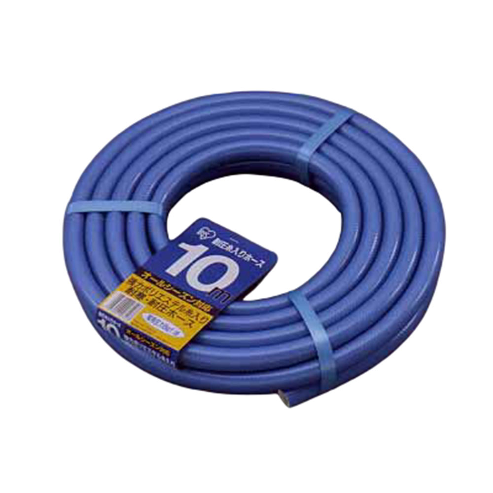耐圧糸入りカットホース 10m ブルー 1個 アイリスオーヤマ 内径15mm オールシーズン対応 耐寒ホース 耐圧ホース