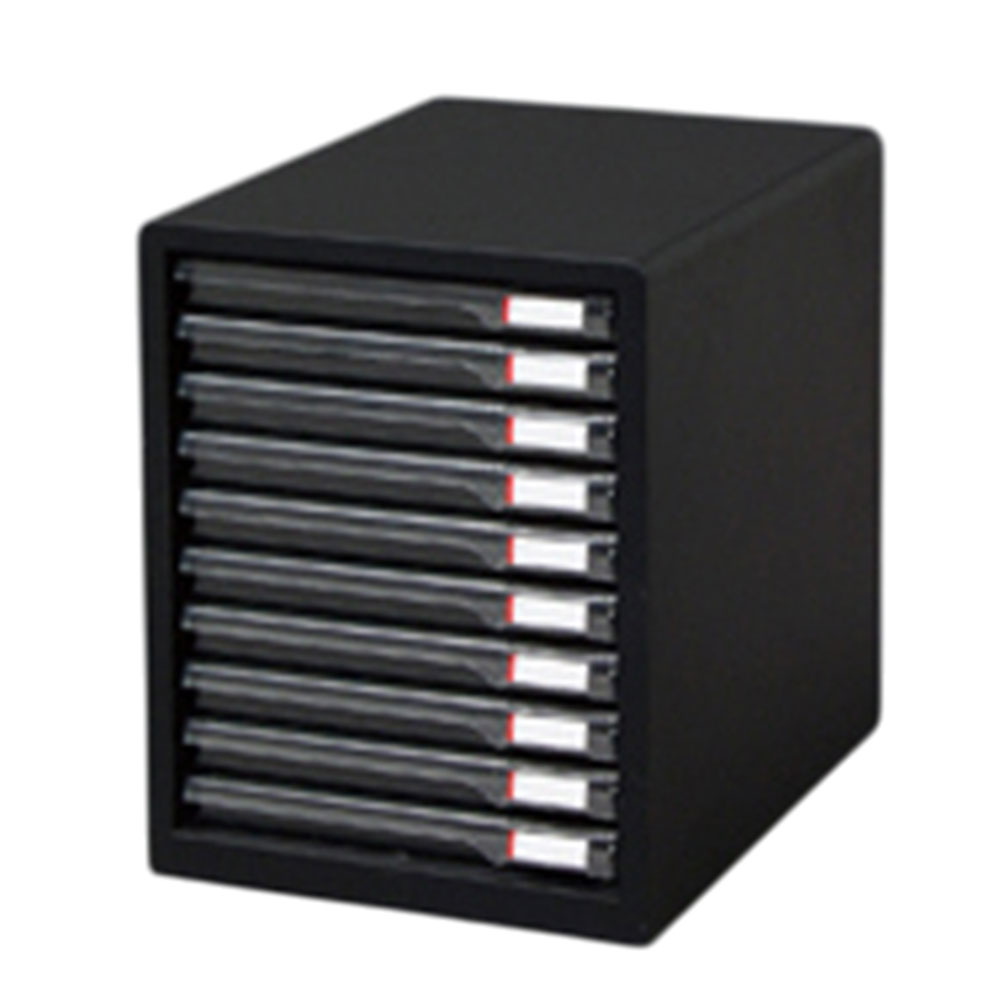 書類ケース A4 浅型10段 レターケースダークグレーL-10SR(幅26.5cm) 1台 アイリスオーヤマ