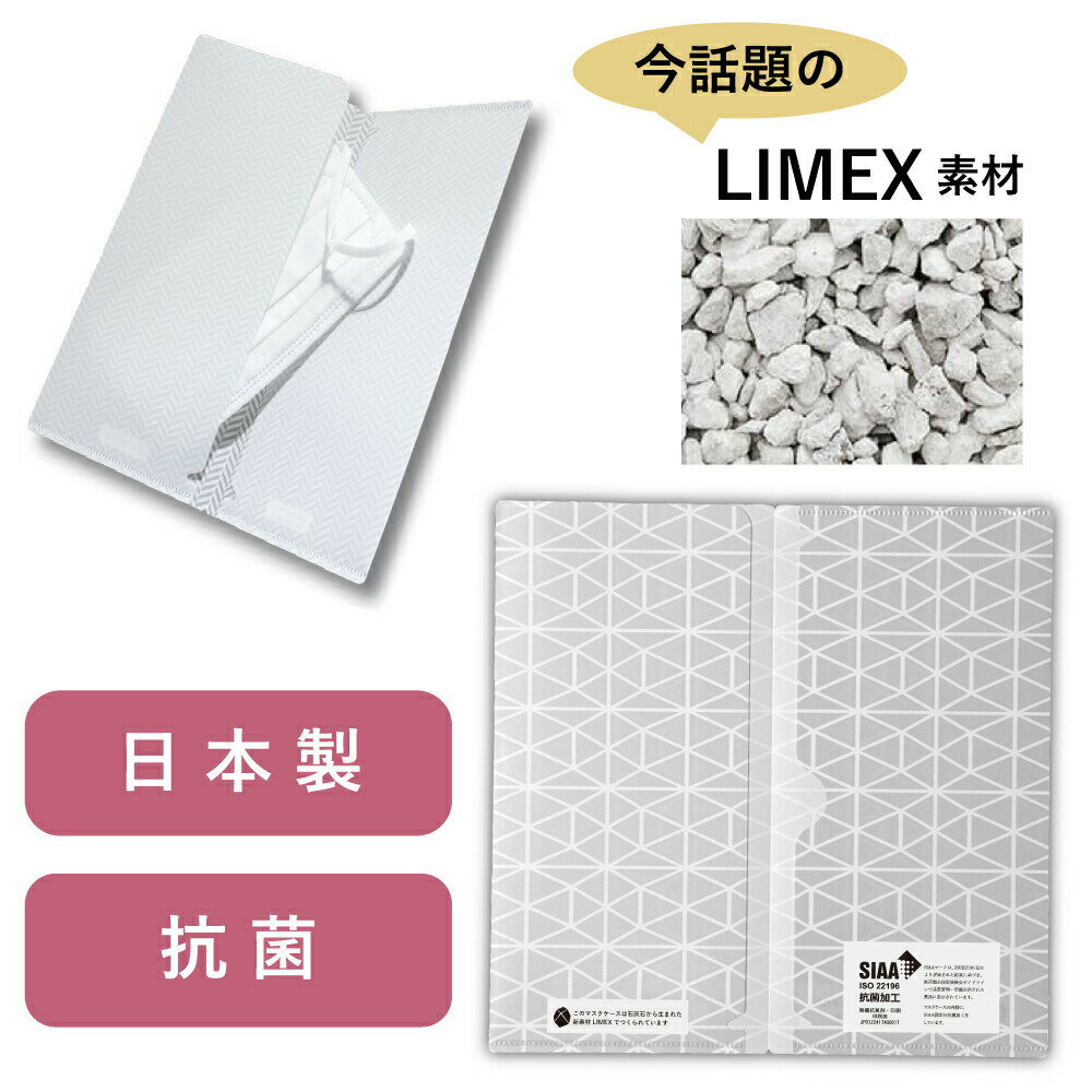 【送料無料・日本製】LIMEX抗菌マスクケース　3枚セット　不織布マスク用　携帯ケース