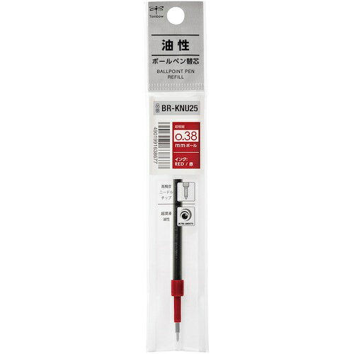 Tombow ボールペン替芯 赤 モノグラフライト用 0.38 BR-KNU25 0.38MM アカ 256-5660 トンボ鉛筆