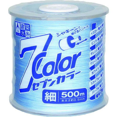 ●伸縮ハンドルで、2通りの持ち方ができます。●糸の残量がわかるクリアリールです。●水糸専用の高品質ナイロンを使用しています。●基礎工事、一般測量用に。●土木、建築、一般測量用。●色：蛍光スカイブルー●糸長さ(m)：500●線径(mm)：約0.5●水糸：ナイロン●リール：ABS樹脂●回転軸：PS松吉医科器械｜総合カタログ｜医療・介護・ドクター・ナース