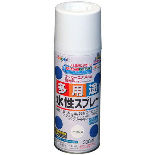 ●タレにくく、きれいに仕上がります。●油性塗料や発泡スチロールに塗っても下地を侵さず、いろいろな素材に使用できます。●発泡スチロール、プラスチック(アクリル、硬質塩ビ、ABS、スチロール)、鉄、木、ブロック、紙、ガラスなどに。●色：つや消し白●容量(L)：0.3●乾燥時間：40～50分(夏期)、1～2時間(冬期)●塗り重ね回数：2●塗布面積(［［M2］］)：0.6～1(タタミ0.4～0.6枚分)●塗布面積：0.6～1.0［［M2］］●だ円吹き(パターン変更ノズル付)●水溶性アクリル樹脂松吉医科器械｜総合カタログ｜医療・介護・ドクター・ナース