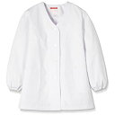 女子衿なし調理衣長袖 330-30(ホワイト) Kazen カゼン 6L 病院 医療 看護 クリニック