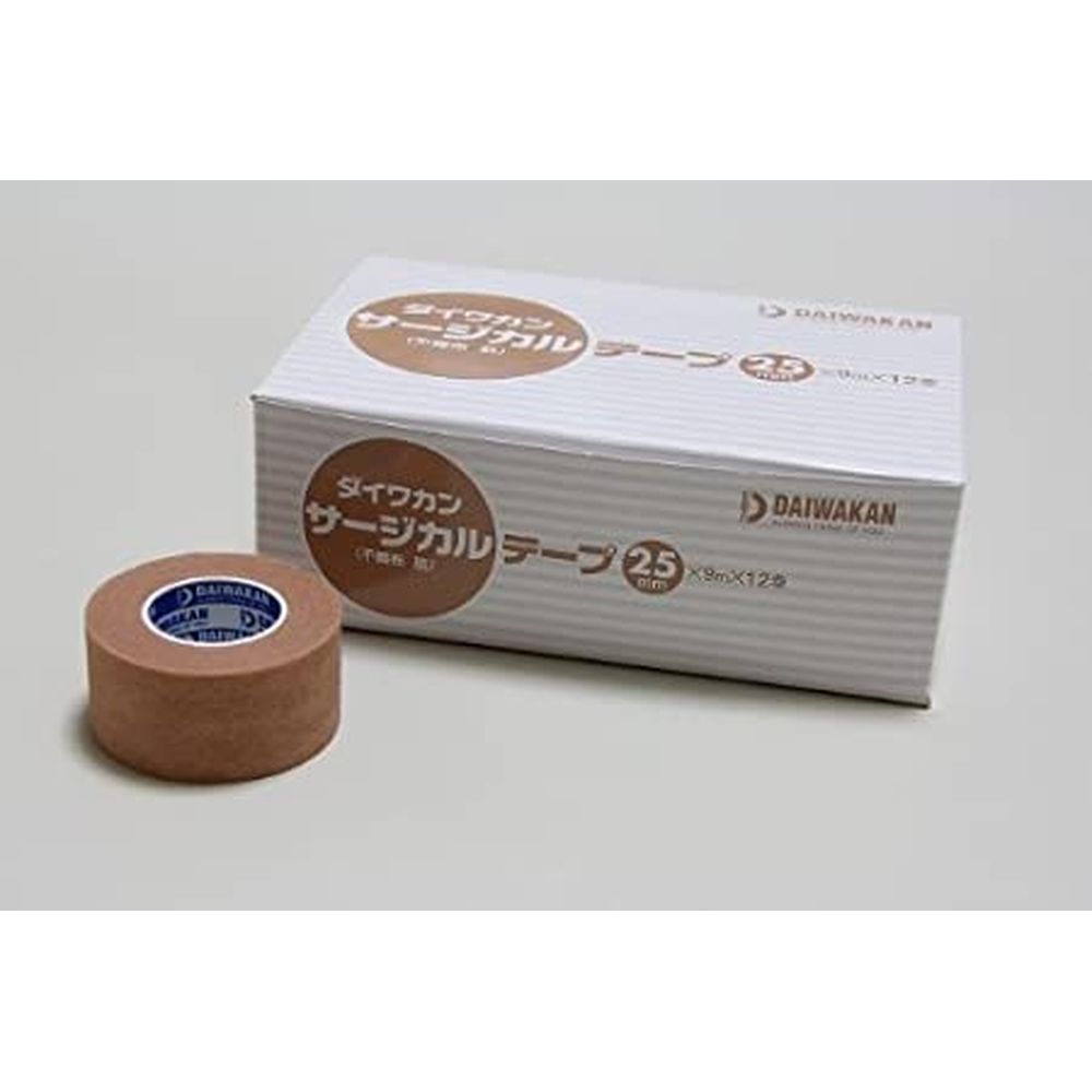 ダイワカンサージカルテープ不織布肌色 04052590（25MM9M）12巻 医療 看護 クリニック 病院 大和漢 創..