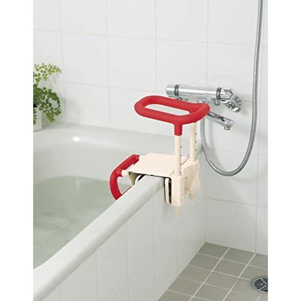 高さ調節付浴槽手すりUST−165W 536-610（レッド） 医療 看護 クリニック 病院 安寿
